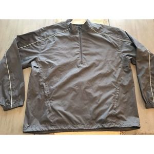 Zorrel Gray White Stripe 1/2 Zip Windbreaker Vented Golf Jacket Mens Sz XL